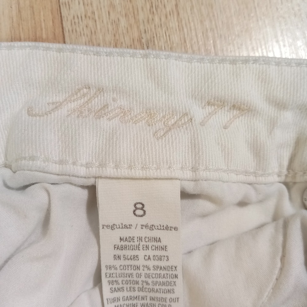 American Eagle Skinny 77 White Denim Jeans Womens Sz 8 Regular Low Rise Stretch - Picture 4 of 10